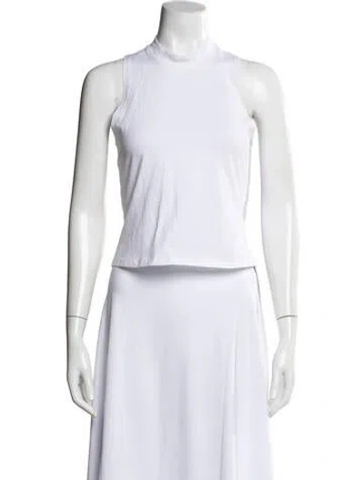 Pre-owned Alexis Mock Neck Sleeveless Top In White