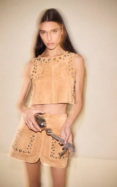 Alexis Mollie Genuine Suede Mini Skirt In Brown