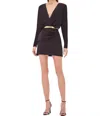 Alexis Morci Gathered Long-sleeve Mini Dress In Black