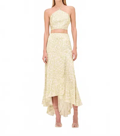 Alexis Nali Halter-style Crop Top In Pistachio Mirage In Multi