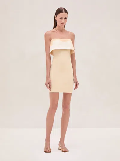 Alexis Nava Dress In Beige Brushstroke