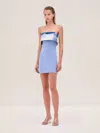 Alexis Nava Mini Dress In Blue Brushstroke In Blue Brushstroke