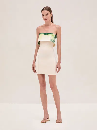 Alexis Nava Dress In Green Brushstroke