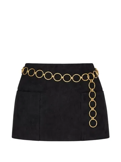 Alexis Nita Faux Suede Skirt With Belt Black
