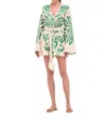 Alexis Noriko Cotton-linen Mini Dress In Emerald Palm