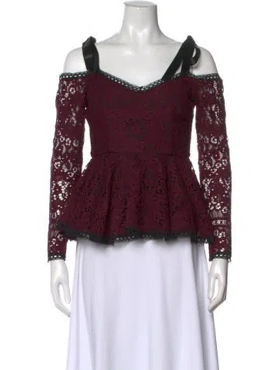Pre-owned Alexis Nylon Lace Pattern Blouse In Multi