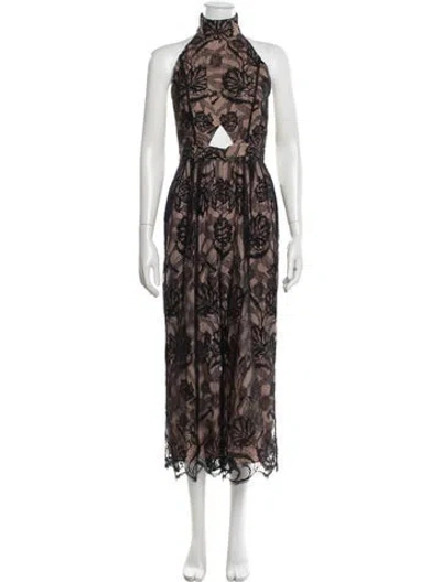 Pre-owned Alexis Nylon Lace Pattern Jumpsuit In Black