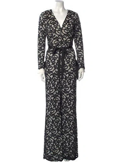 Pre-owned Alexis Nylon Lace Pattern Jumpsuit In Black