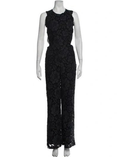 Pre-owned Alexis Nylon Lace Pattern Jumpsuit In Blue