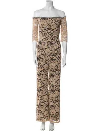 Pre-owned Alexis Nylon Lace Pattern Jumpsuit In Neutral