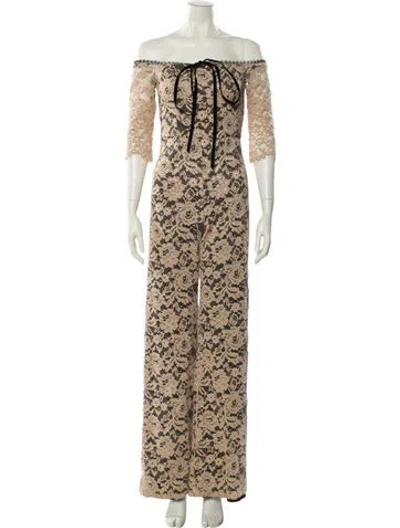 Pre-owned Alexis Nylon Lace Pattern Jumpsuit In Neutral