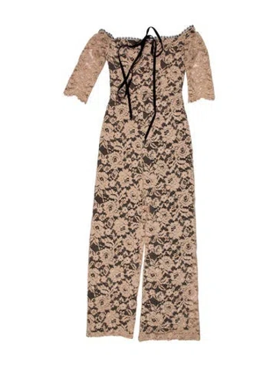 Pre-owned Alexis Nylon Lace Pattern Jumpsuit In Neutral