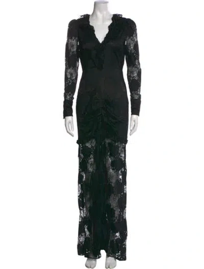 Pre-owned Alexis Nylon Long Dress In Black
