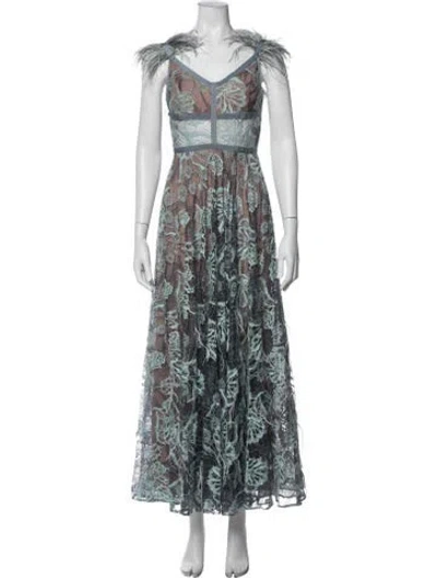 Pre-owned Alexis Nylon Long Dress In Blue