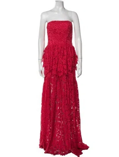 Pre-owned Alexis Nylon Long Dress In Red