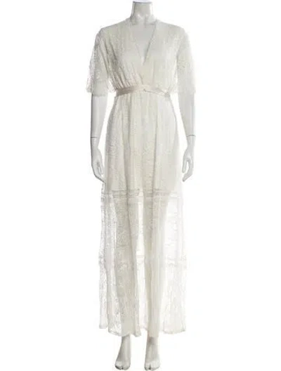 Pre-owned Alexis Nylon Long Dress In White