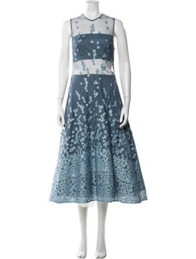 Pre-owned Alexis Nylon Midi Length Dress In Blue