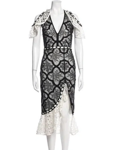 Pre-owned Alexis Nylon Midi Length Dress In Multi