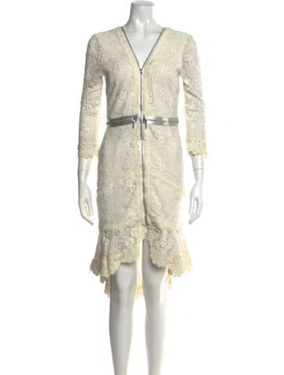 Pre-owned Alexis Nylon Midi Length Dress In Neutrals
