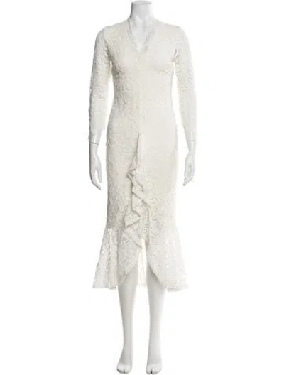 Pre-owned Alexis Nylon Midi Length Dress In Neutrals