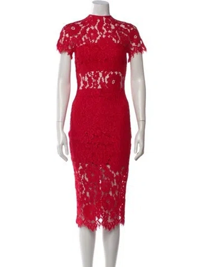 Pre-owned Alexis Nylon Midi Length Dress In Red