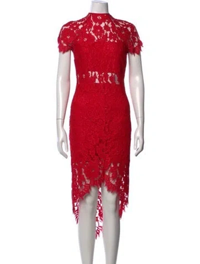 Pre-owned Alexis Nylon Midi Length Dress In Red