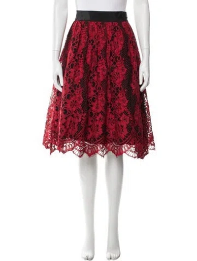 Pre-owned Alexis Nylon Midi Length Skirt In Red