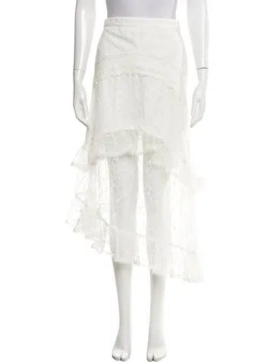 Pre-owned Alexis Nylon Midi Length Skirt In White