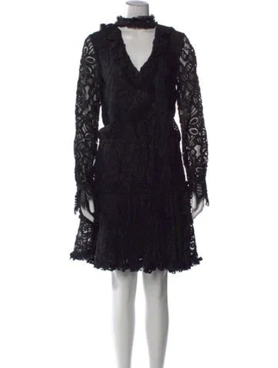 Pre-owned Alexis Nylon Mini Dress In Black