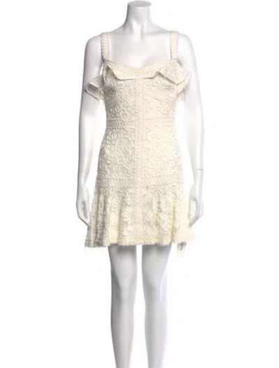 Pre-owned Alexis Nylon Mini Dress In Neutral