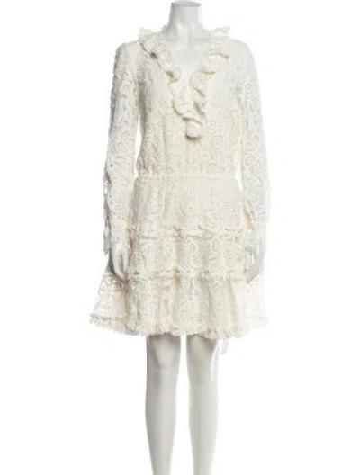 Pre-owned Alexis Nylon Mini Dress In White