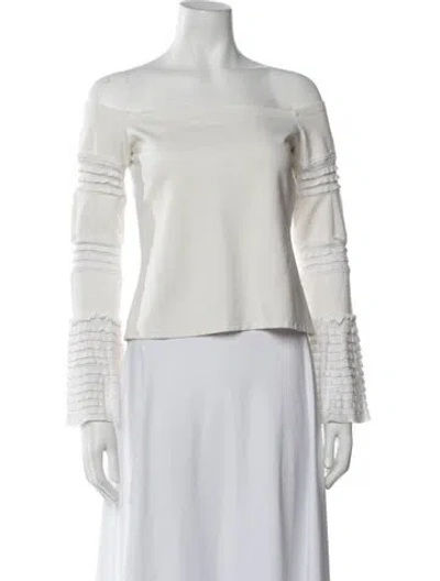 Pre-owned Alexis Nylon Off-the-shoulder Sweater In Neutrals