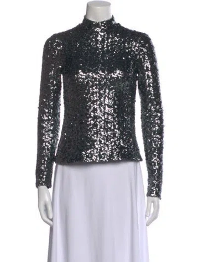 Pre-owned Alexis Nylon Patterned Top In Gray