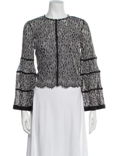 Pre-owned Alexis Nylon Tweed Pattern Evening Jacket In Black