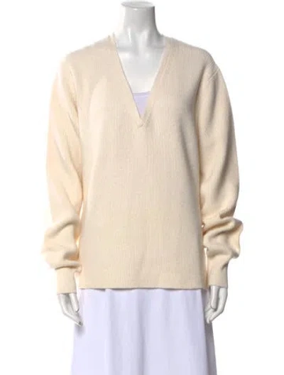 Pre-owned Alexis Nylon V-neck Sweater W/ Tags In White