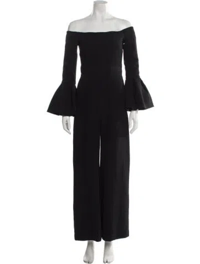 Pre-owned Alexis Off-the-shoulder Jumpsuit In Black