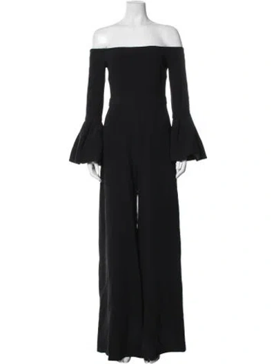 Pre-owned Alexis Off-the-shoulder Jumpsuit In Black