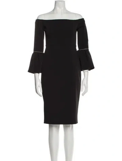 Pre-owned Alexis Off-the-shoulder Knee-length Dress In Gray