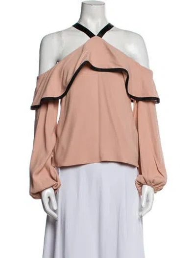 Pre-owned Alexis Off-the-shoulder Long Sleeve Blouse In Pink