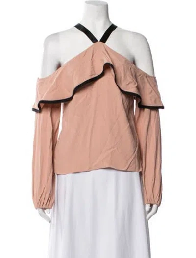 Pre-owned Alexis Off-the-shoulder Long Sleeve Blouse In Pink