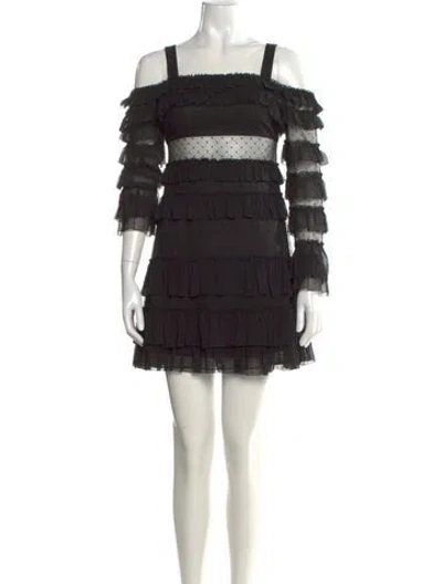 Pre-owned Alexis Off-the-shoulder Mini Dress In Black