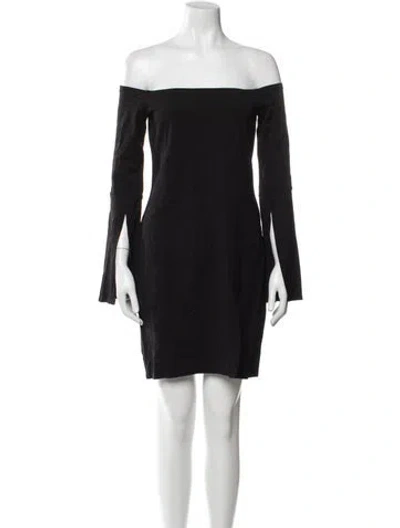 Pre-owned Alexis Off-the-shoulder Mini Dress In Black