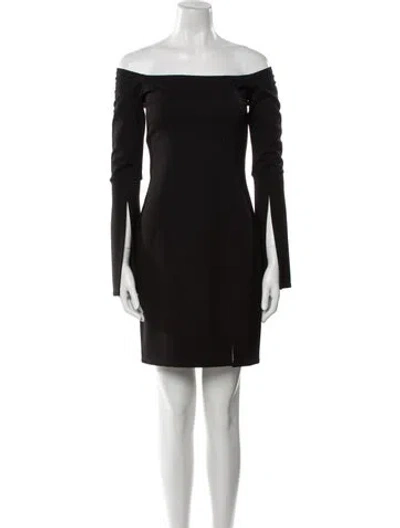 Pre-owned Alexis Off-the-shoulder Mini Dress In Black