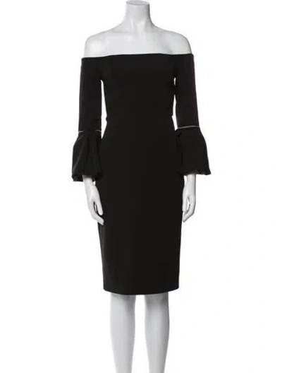 Pre-owned Alexis Off-the-shoulder Mini Dress In Black