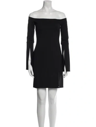 Pre-owned Alexis Off-the-shoulder Mini Dress In Black