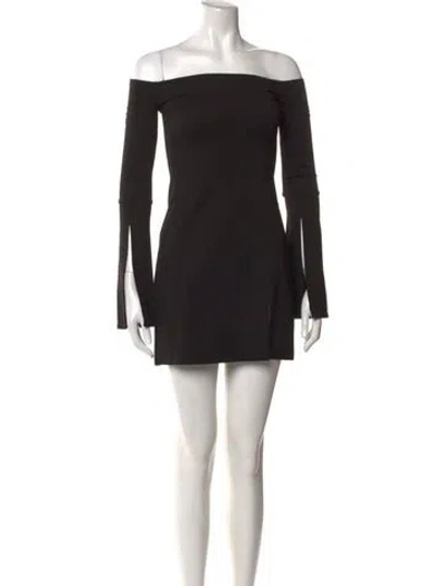 Pre-owned Alexis Off-the-shoulder Mini Dress In Black