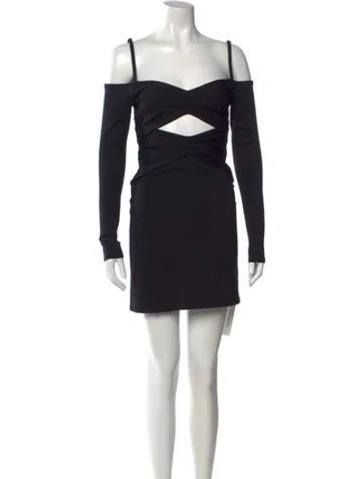 Pre-owned Alexis Off-the-shoulder Mini Dress In Black