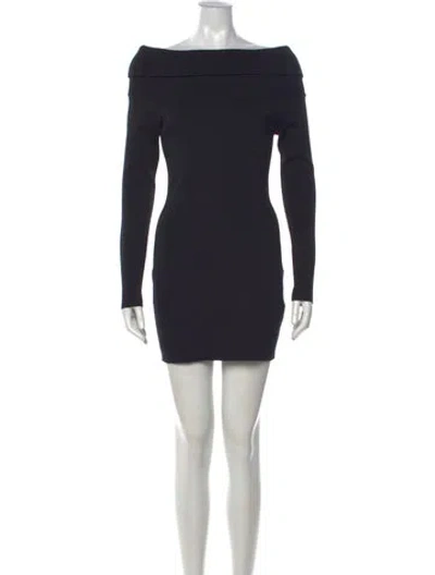 Pre-owned Alexis Off-the-shoulder Mini Dress In Black