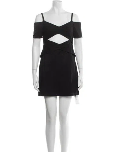 Pre-owned Alexis Off-the-shoulder Mini Dress In Black