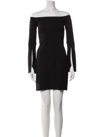 Pre-owned Alexis Off-the-shoulder Mini Dress In Black